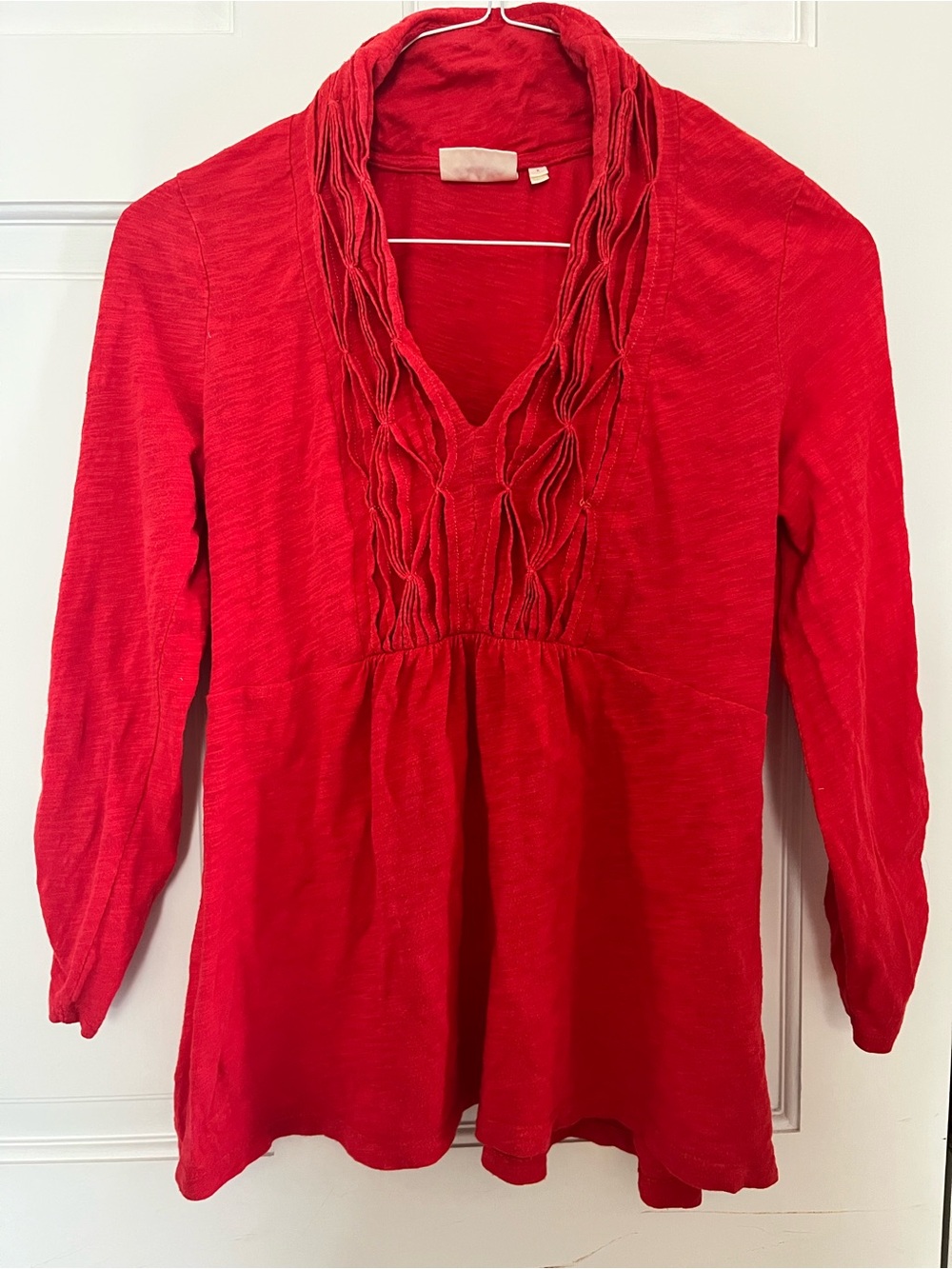 Anthropologie Deletta Red shawl-neck Tee